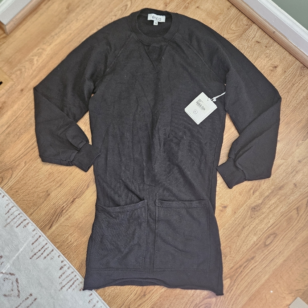 Etica recycled cotton "Winona" crew neck sweatshirt dress NWT